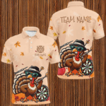 Orange Funny Turkey Autumn Men Darts Shirts Custom Thanksgiving Shirt Gift For Darts Lover TDM2704