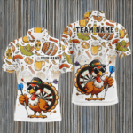 Funny Turkey Chicken Custom Men Dart Shirts, Thanksgiving Dart Shirts Team Uniform Dart Jerseys TDM2703