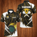 Personalized Darts Tournament Shirts Custom Fire Darts Shirts For Men, Darts Team Jerseys |Yellow TDM2693