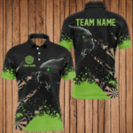 Green Grunge Custom 3D Panther Darts Shirts For Men, Funny Darts Outfit Darts Team Jerseys TDM2684