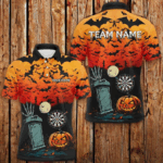 Halloween Spook Night Custom Darts Shirts For Men, Funny Scary Darts Halloween Gifts TDM2666