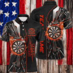 Personalized Orange Break Glass 3D Darts Shirts For Men Custom Dart League Shirts Best Darts Jersey TDM2651