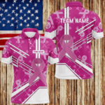 Pink Ribbon Breast Cancer Awareness Custom Darts Shirts For Men, Pink Darts Team Jersey, Dart Gifts TDM2624