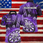 Personalized 3D Glitter Men Darts Shirts Custom Team Dart League Shirts Dart Jerseys |Purple TDM2583