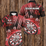 Personalized 3D Glitter Men Darts Shirts Custom Team Name Dart League Shirts Dart Jerseys |Red TDM2582