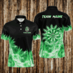 Icy Green Light Mens Darts Polo & Quarter Zip Shirts Custom Dart Shirts For Team Darts Jerseys TDM2578