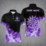 Icy Purple Light Mens Darts Polo & Quarter Zip Shirts Custom Dart Shirts For Team Darts Jerseys TDM2977