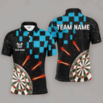 Personalized Blue Checkerboard Darts Shirts For Men Custom Dart Board Darts Team Jerseys TDM2390