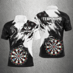 Personalized Black White Darts Board Claws Men Polo & 1/4 Zip Shirts Custom Darts Team Jerseys TDM1550