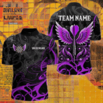 Personalized Purple Black Darts Arrow Wings Dart Shirts For Men Custom Dart Jerseys Team Outfit TDM3669