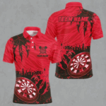 Funny Claw Dartboard Red 3D Printed Men Darts Polo Shirts Customized Team League Darts Shirts TDM1458