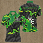 Black Green Personalized Men Darts Polo Shirts Custom Darts Shirts For Women Darts Team Jerseys TDM1427