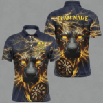 Darts Storm Panther 3D Printed Darts Shirts For Men Custom Darts League Team Jerseys |Yellow TDM2535