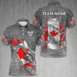 Personalized Grey Grunge Canadian Flag Darts Shirts For Men Custom Patriotic Darts Team Jerseys TDM2510