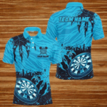 Funny Claw Dartboard Blue 3D Printed Men Darts Polo Shirts Customized Team League Darts Shirts TDM1457