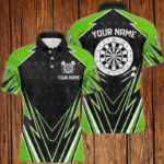 Black And Green Dartboard Men Darts Polo Shirts Customized Name Darts Team Jersey Uniform TDM1337